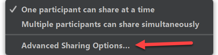 Advanced sharing options