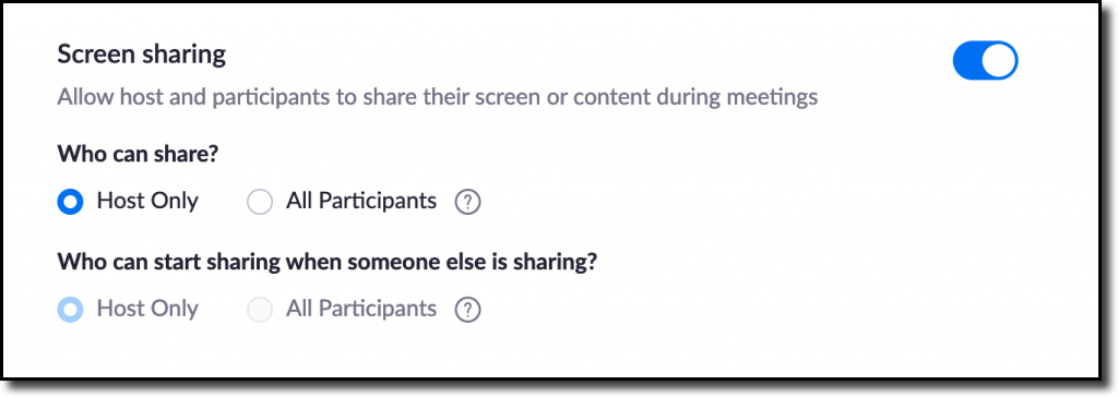 Screen sharing